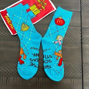 NEW McDonald’s Dr. Seuss Blue Grinch Socks McDonalds 2025 Socks